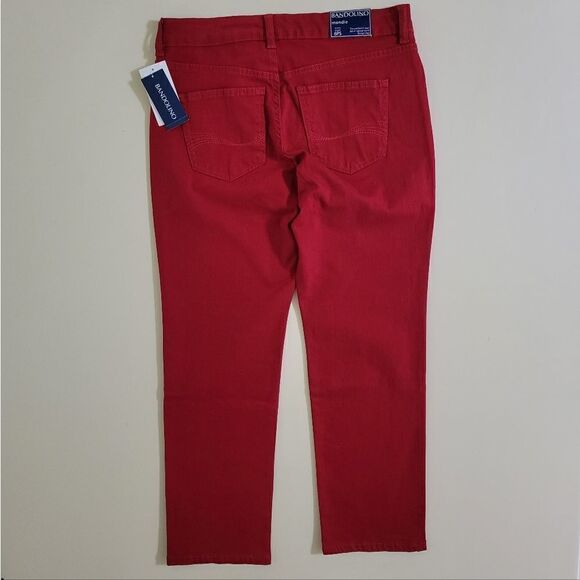 Bandolino Women's Mandie Signature Fit Mid Rise Straight Jean Apple Spice Red - Picture 16 of 16